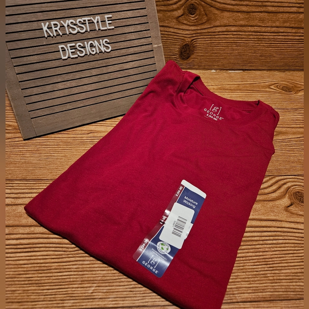 George Classic Cut T-Shirt Athletic Mens Small Men's S Red